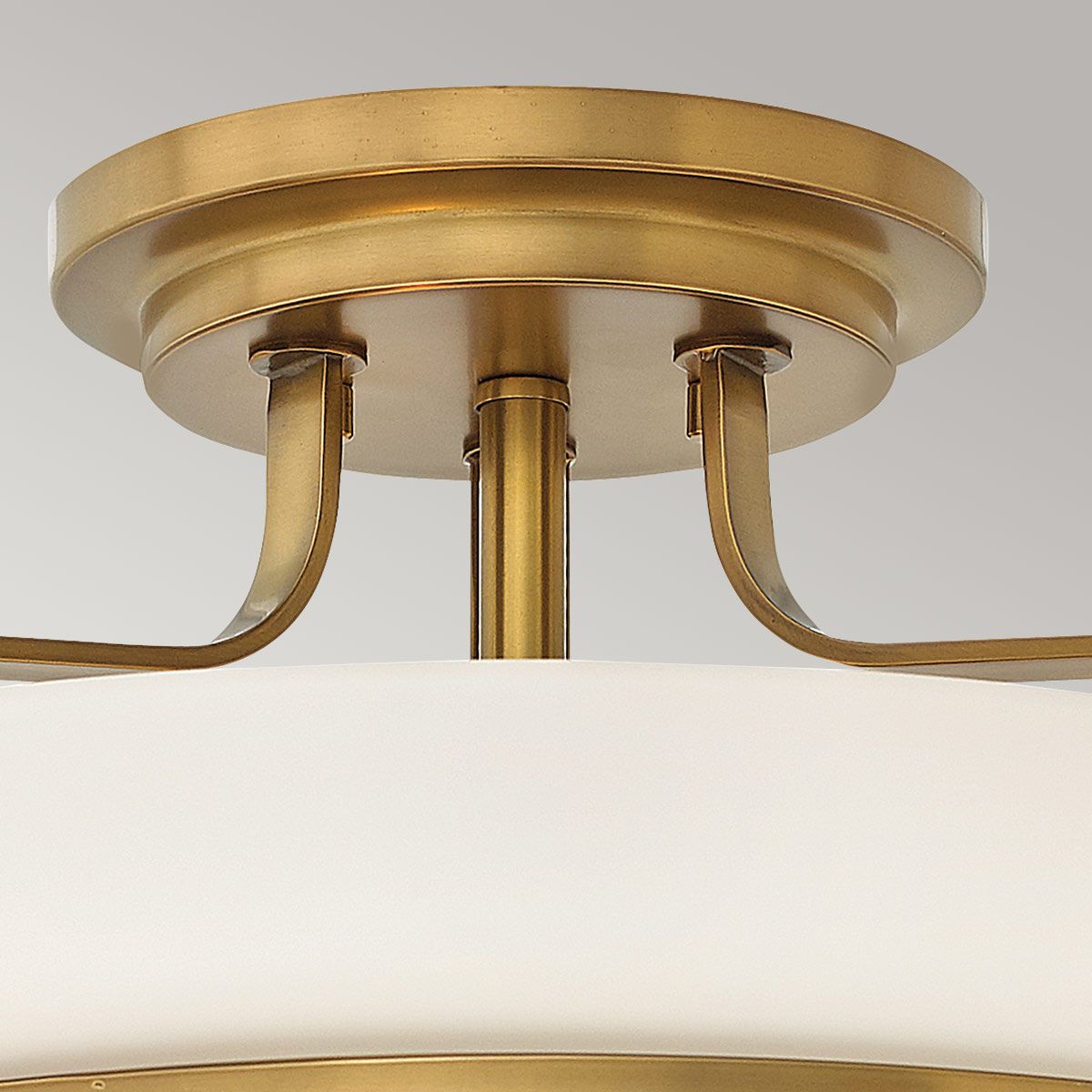 Hinkley Harper Medium Semi-Flush - Opal - Heritage Brass