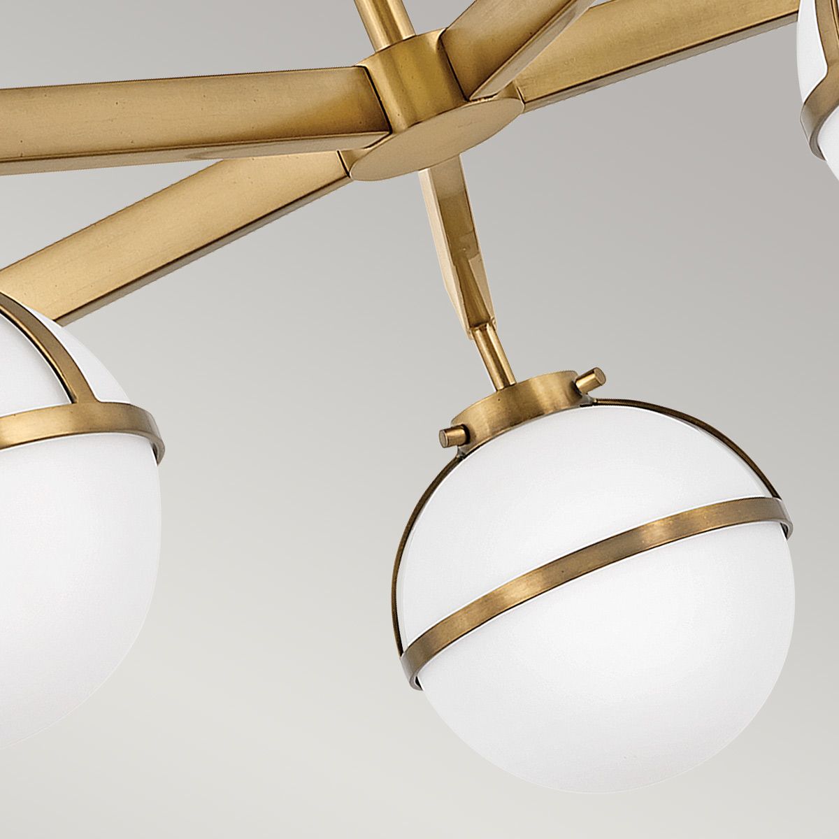 Hinkley Hollis 5 Light Chandelier - Opal - Heritage Brass
