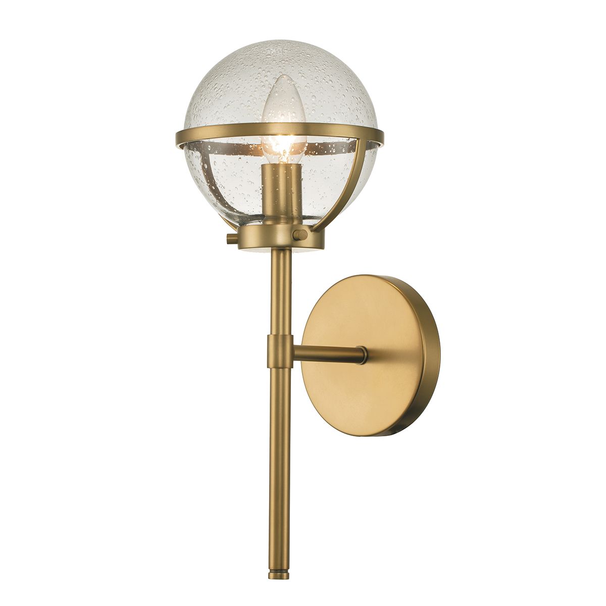 Hinkley Hollis Single Wall Light - Clear - Heritage Brass