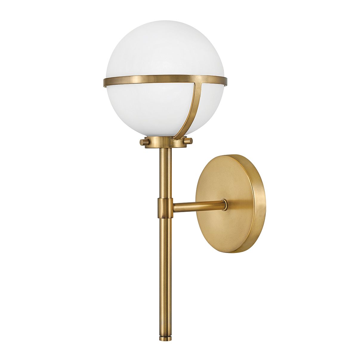 Hinkley Hollis Single Wall Light - Opal - Heritage Brass
