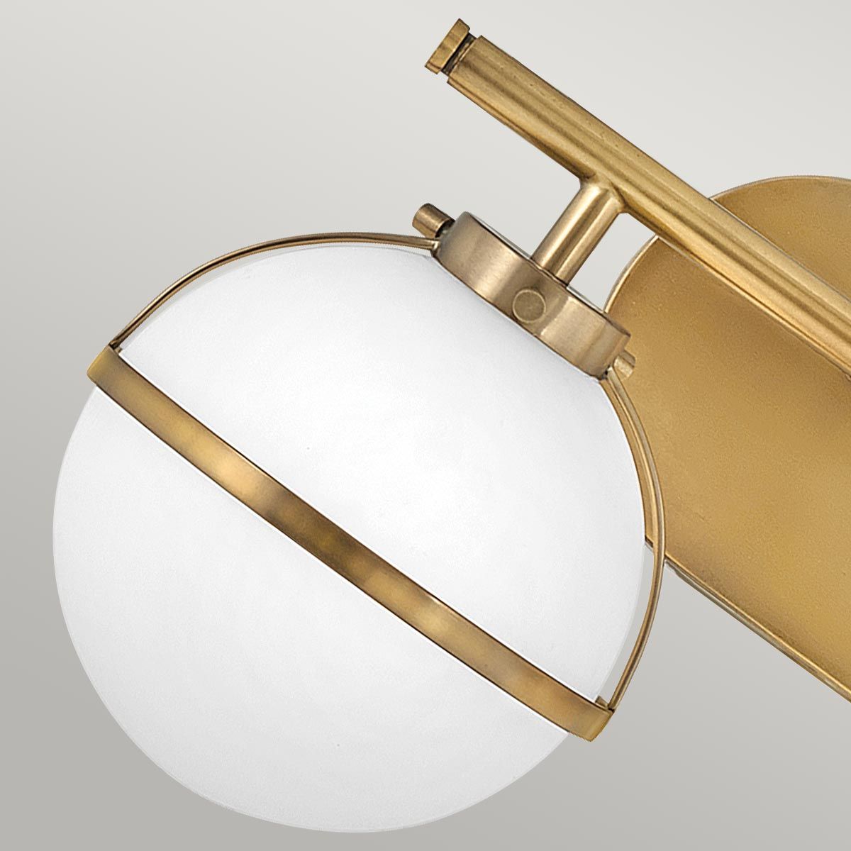 Hinkley Hollis 2 Light Wall Light - Opal - Heritage Brass