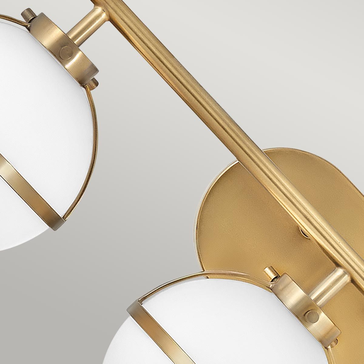 Hinkley Hollis 3 Light Wall Light - Opal - Heritage Brass