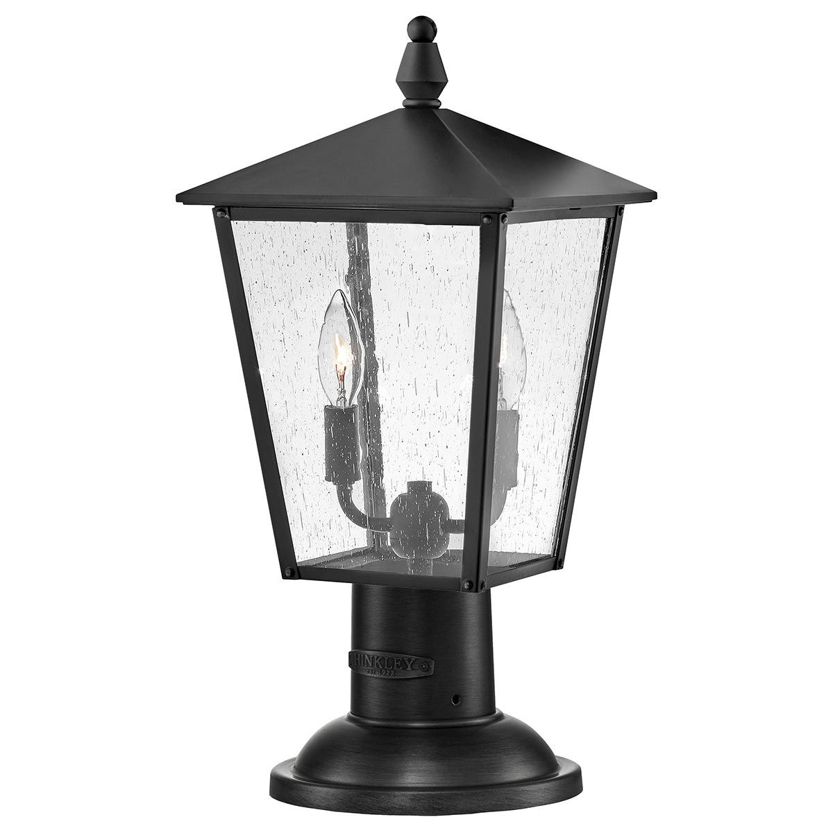Hinkley Huntersfield 2 Light Medium Pedestal Lantern - Black