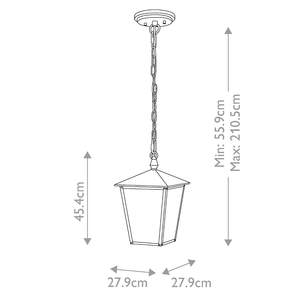 Hinkley Huntersfield 3 Light Large Chain Lantern - Black