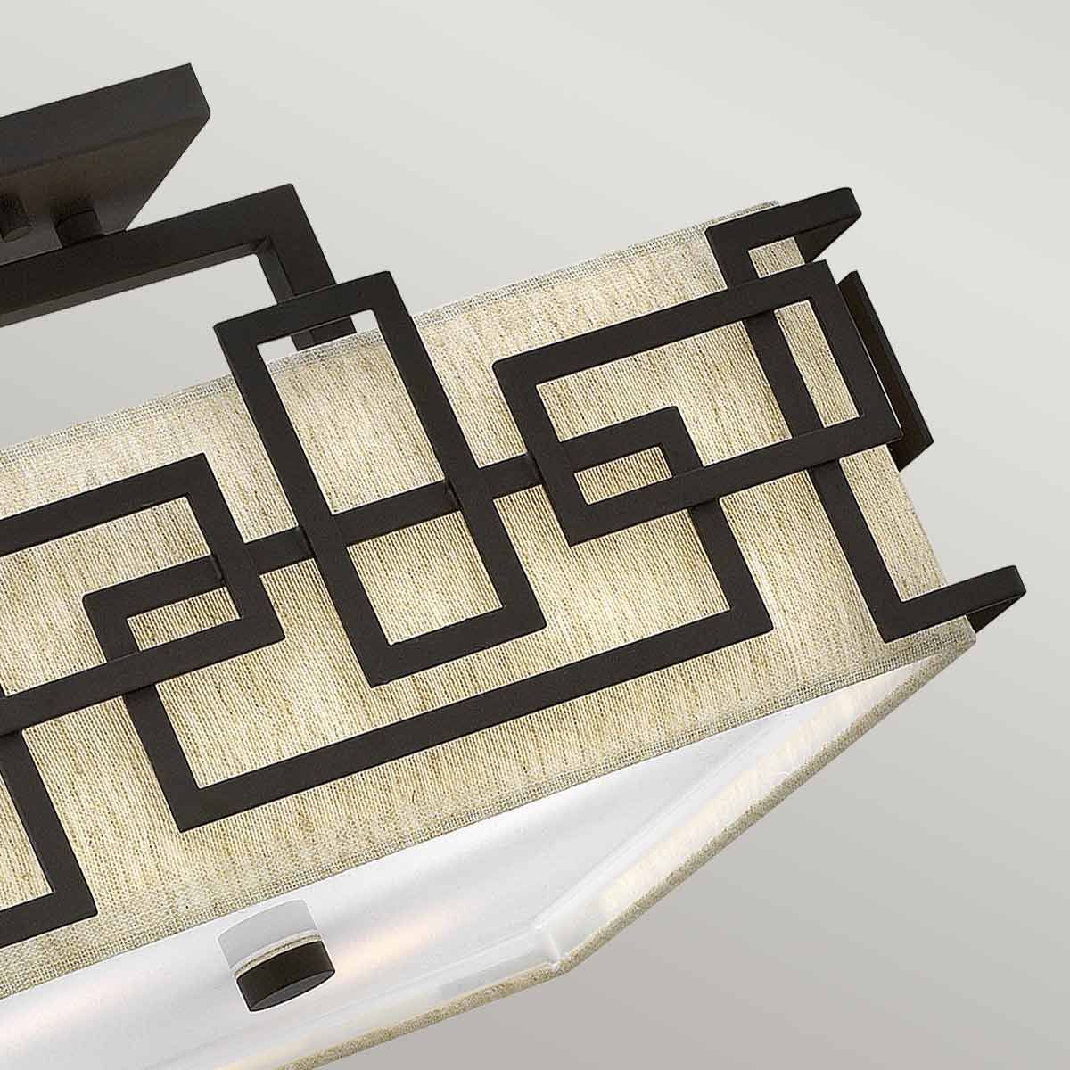 Hinkley Lanza 3 Light Semi-Flush Fitting - Oil Rubbed Bronze