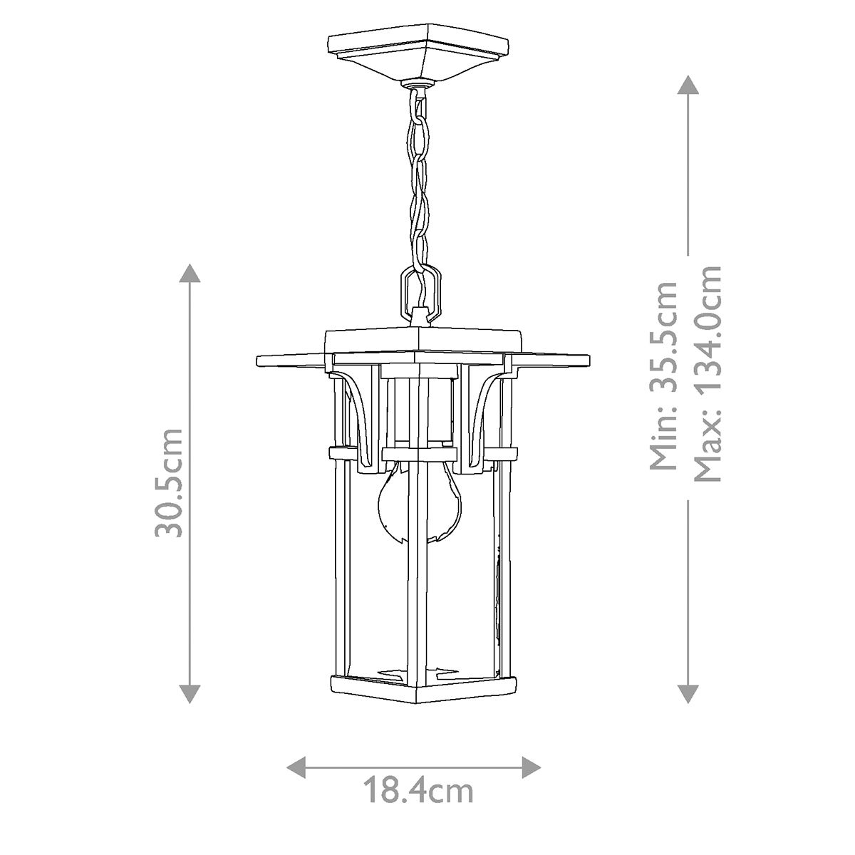 Hinkley Manhattan Single Chain Lantern - Oil Rubbed Bronze