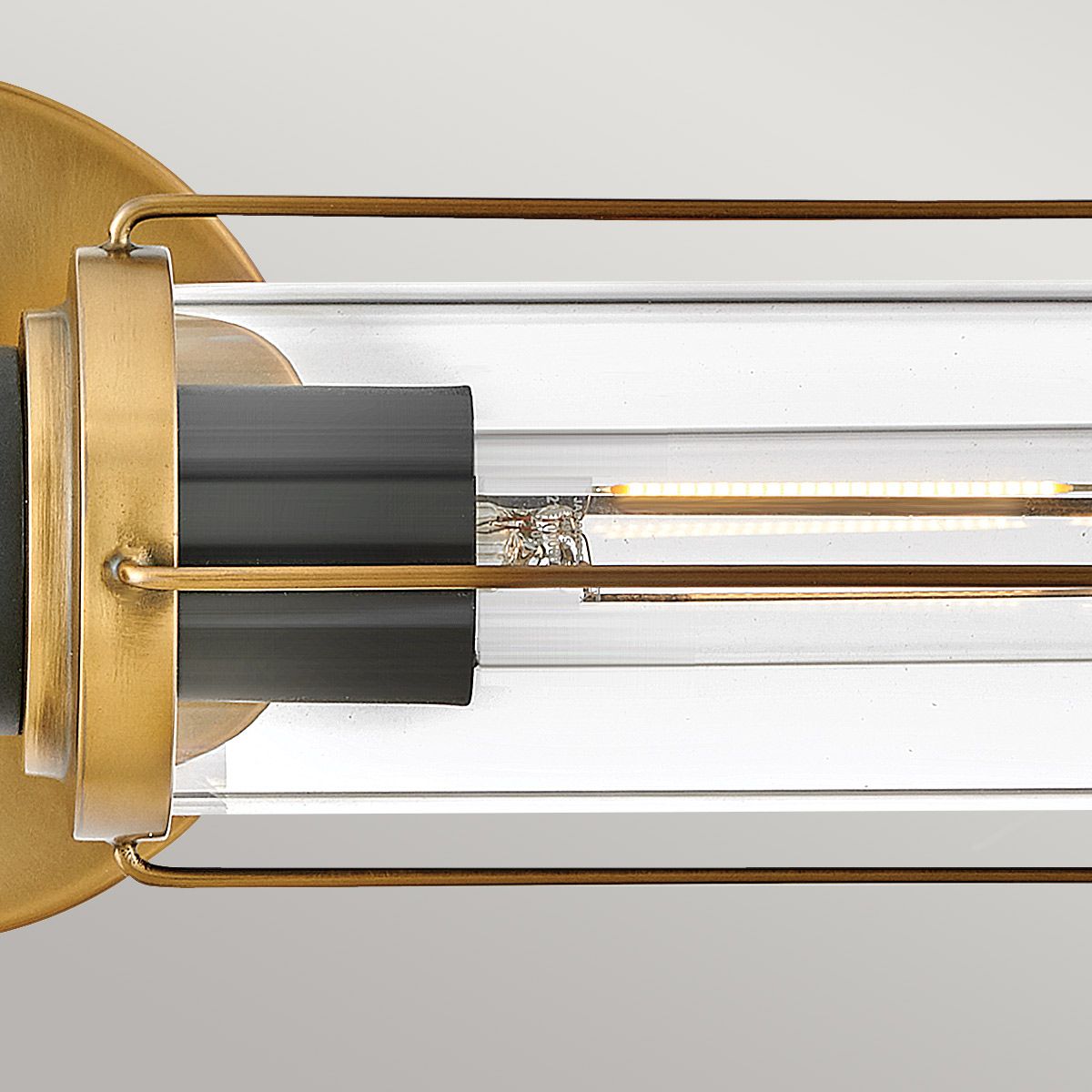 Hinkley Masthead 2 Light Wall Light - Heritage Brass & Black