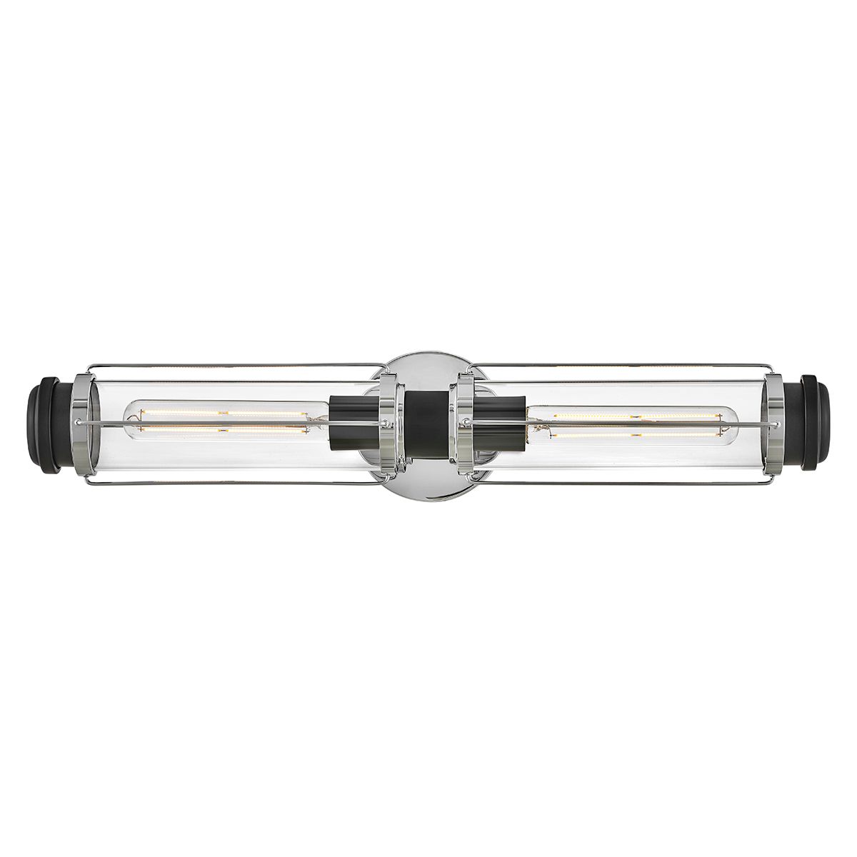 Hinkley Masthead 2 Light Wall Light - Polished Chrome & Black