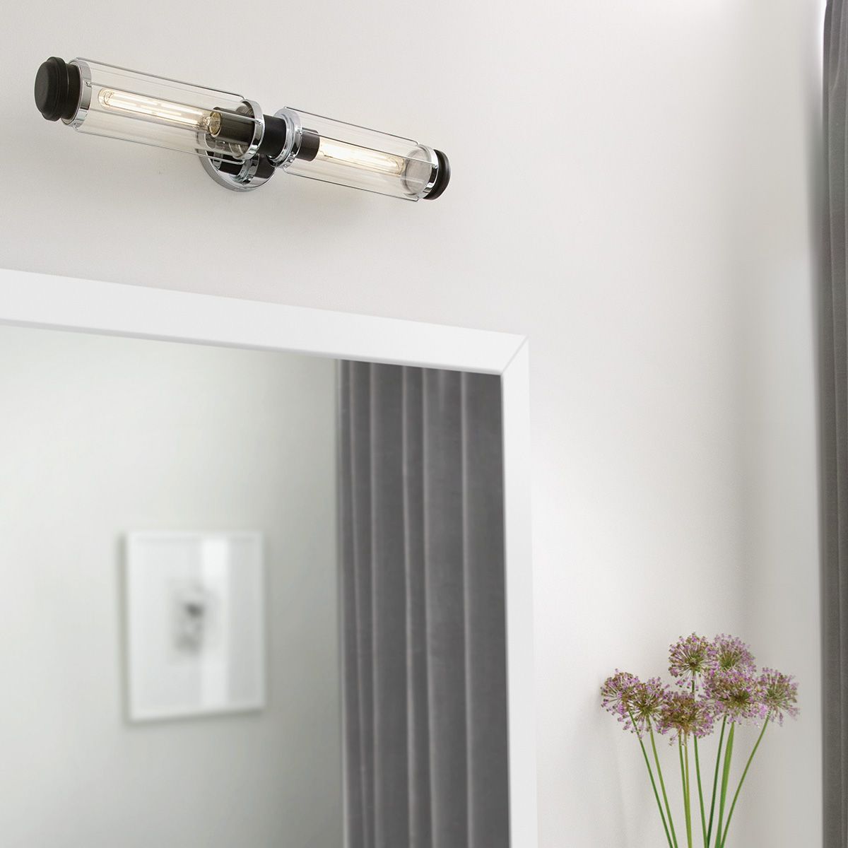 Hinkley Masthead 2 Light Wall Light - Polished Chrome & Black