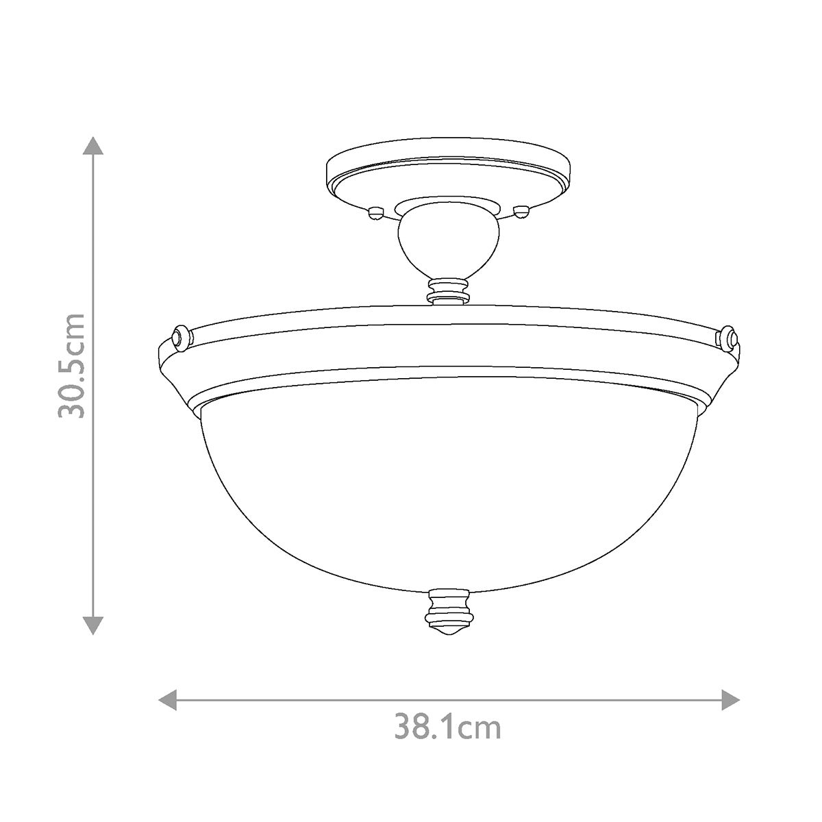 Hinkley Mayflower 3 Light Semi-Flush - Olde Bronze