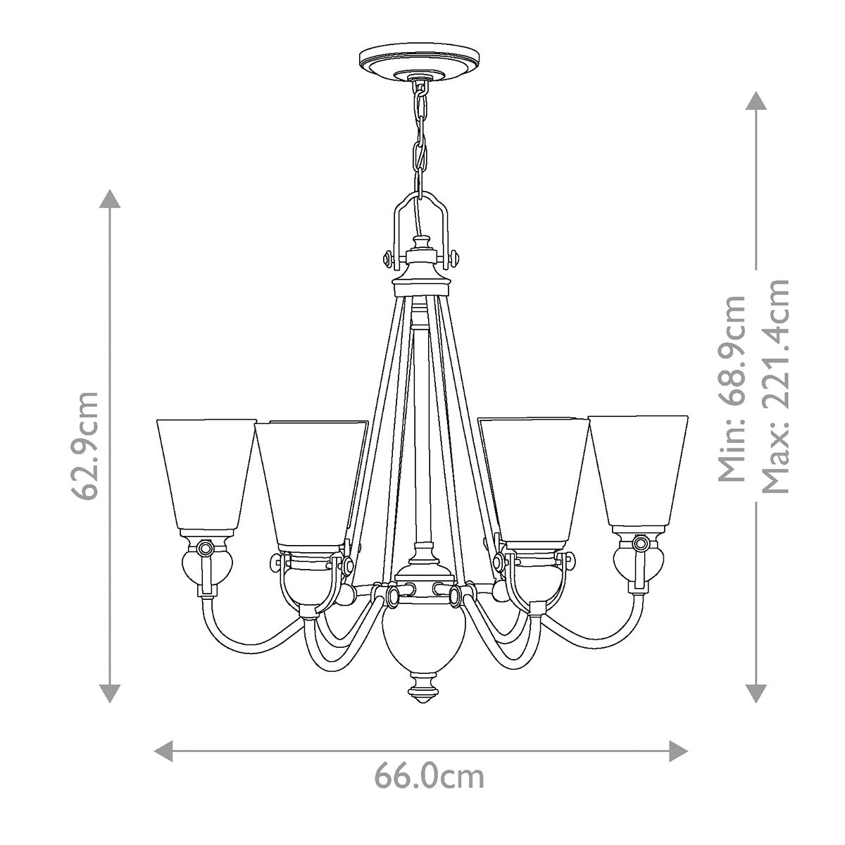 Hinkley Mayflower 6 Light Chandelier - Olde Bronze