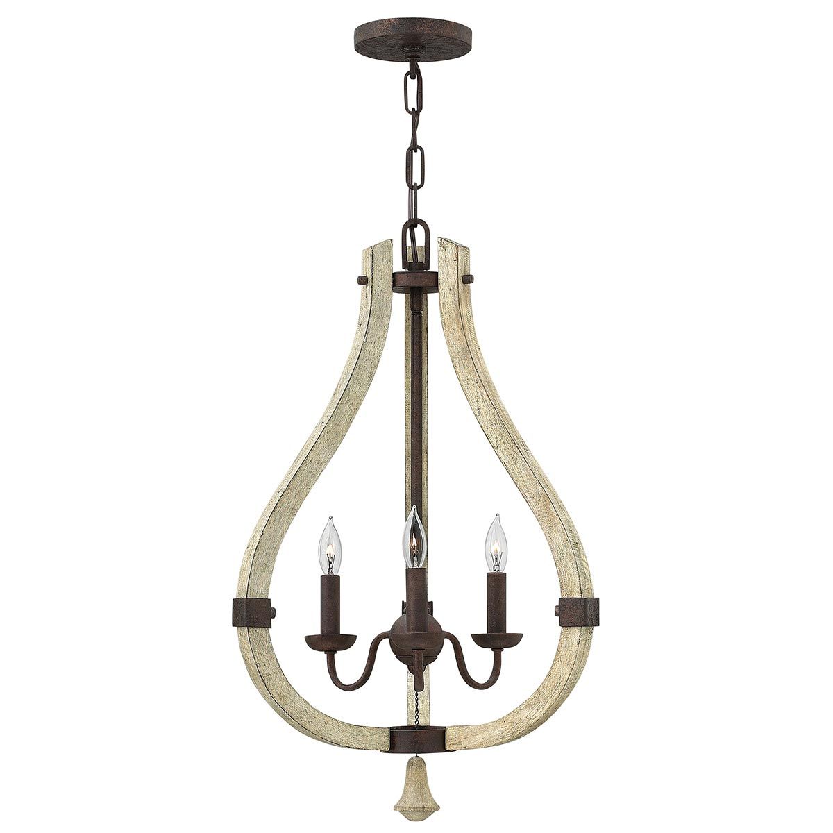 Hinkley Middlefield 3 Light Chandelier - Iron Rust