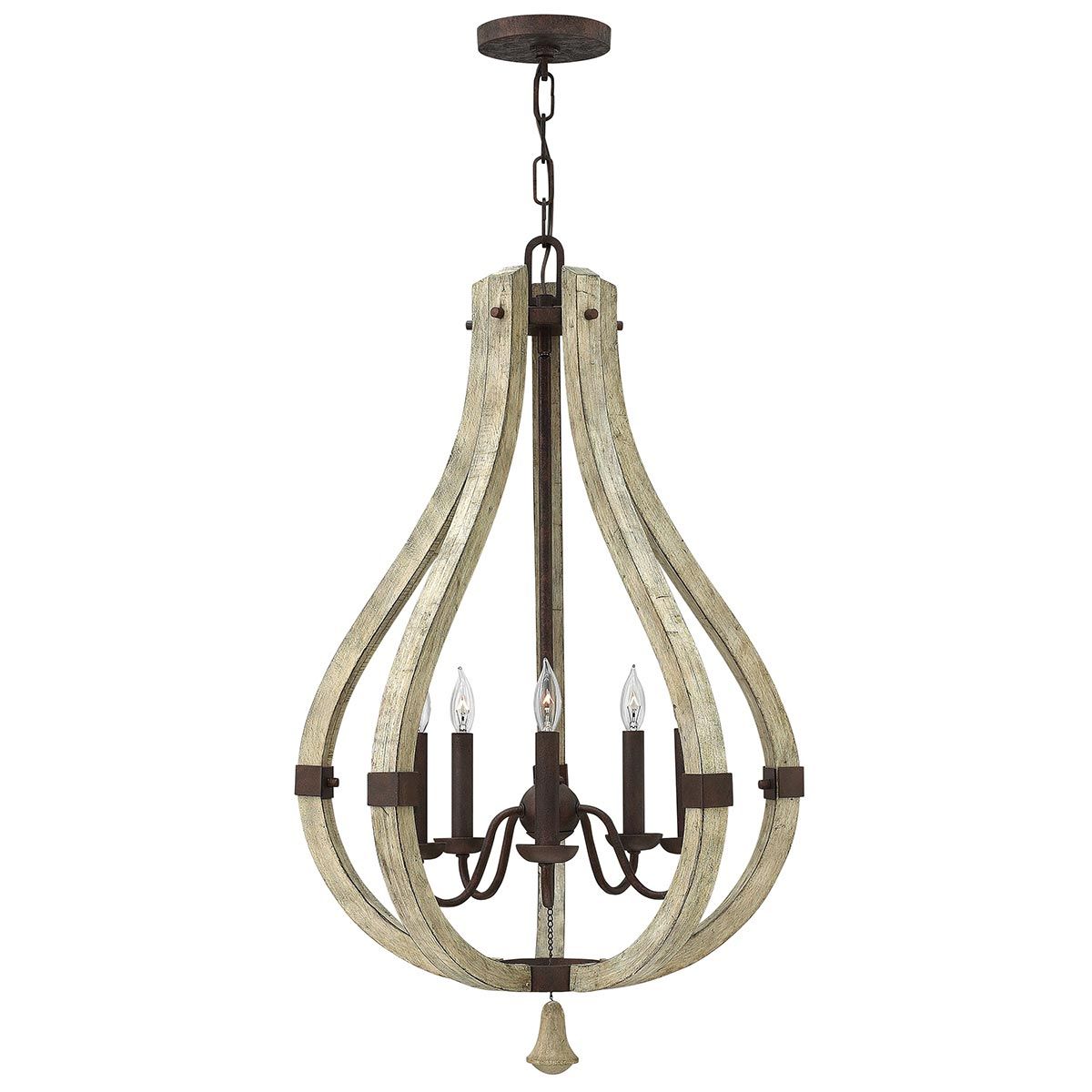Hinkley Middlefield 5 Light Chandelier - Iron Rust