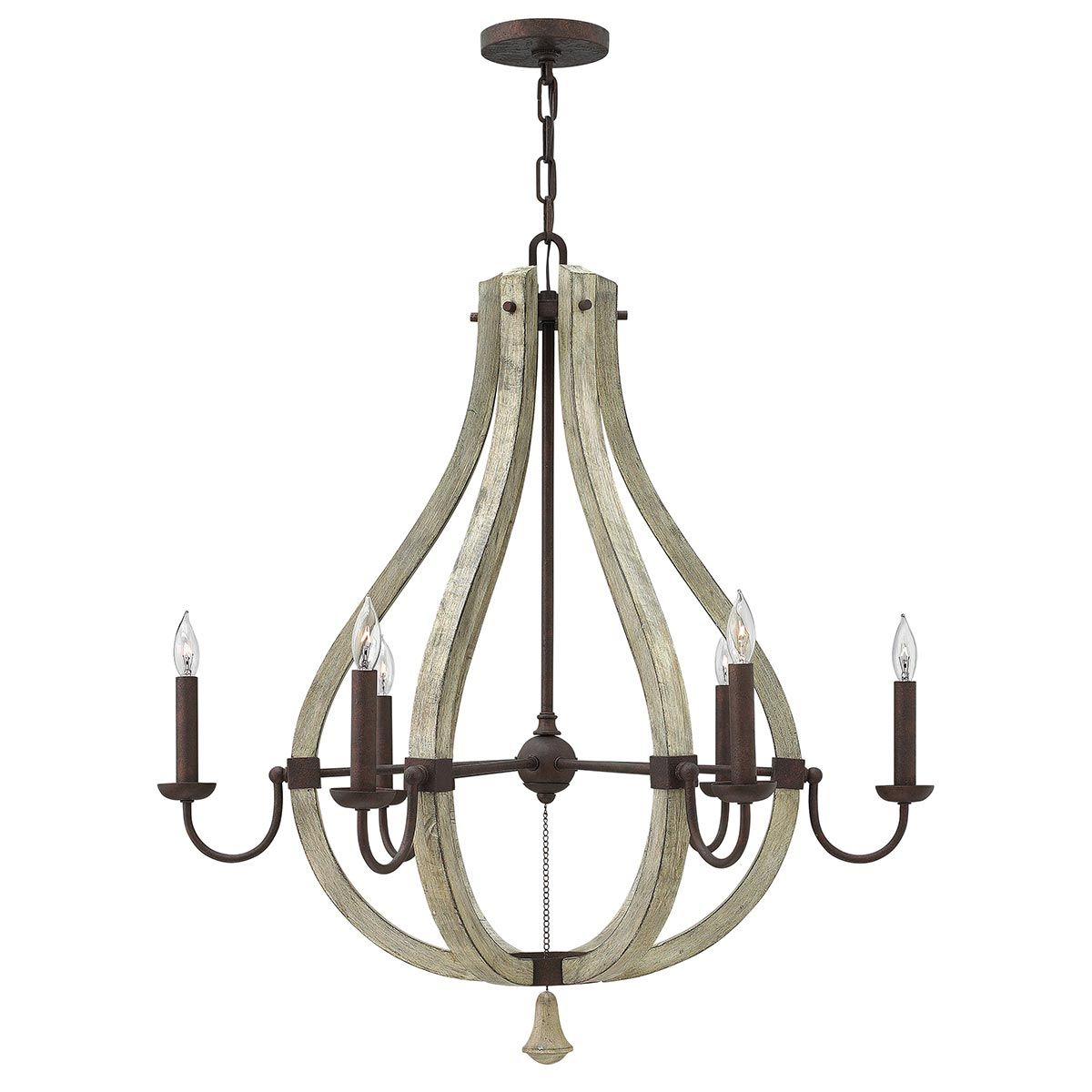 Hinkley Middlefield 6 Light Chandelier - Iron Rust