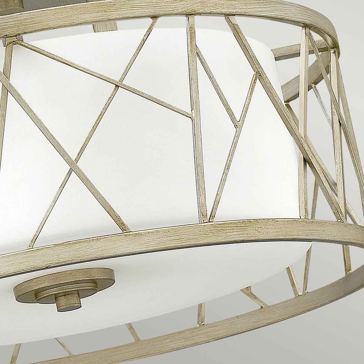 Hinkley Nest 3 Light Semi Flush - Silver Leaf