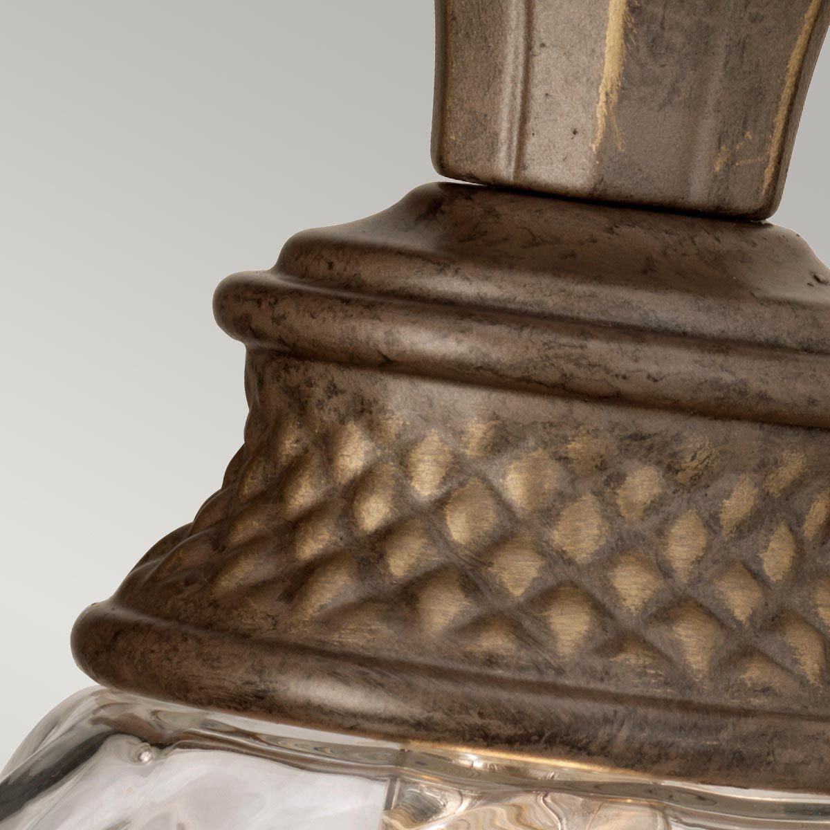 Hinkley Plantation Single Wall Light - Pearl Bronze & Glass Shade