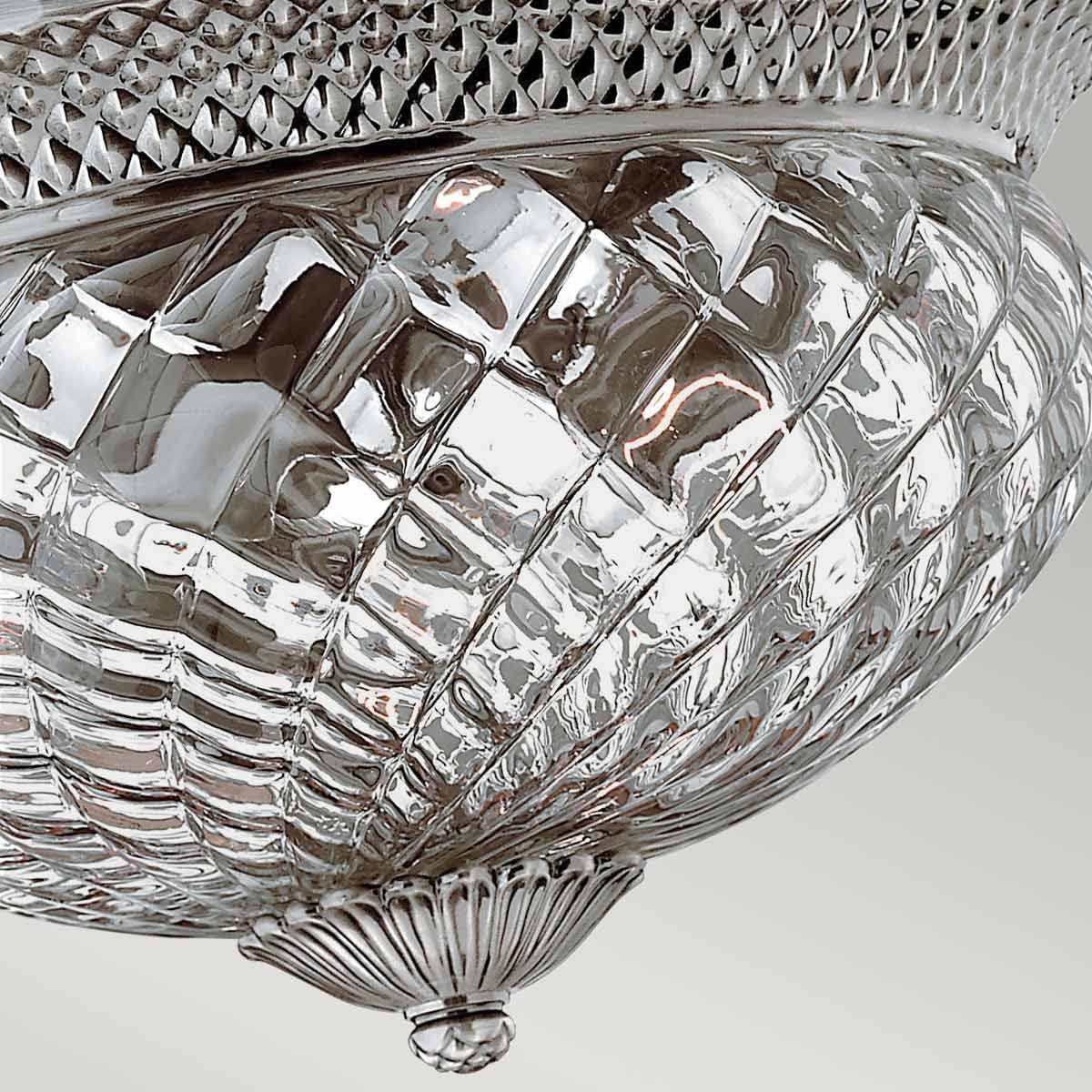Hinkley Plantation 3 Light Large Flush - Polished Antique Nickel