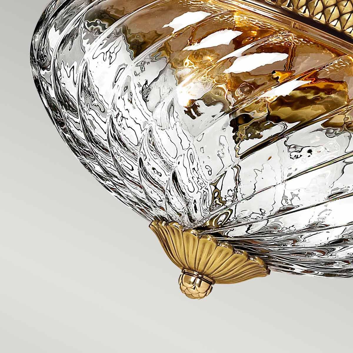 Hinkley Plantation 3 Light Flush Fitting - Burnished Brass