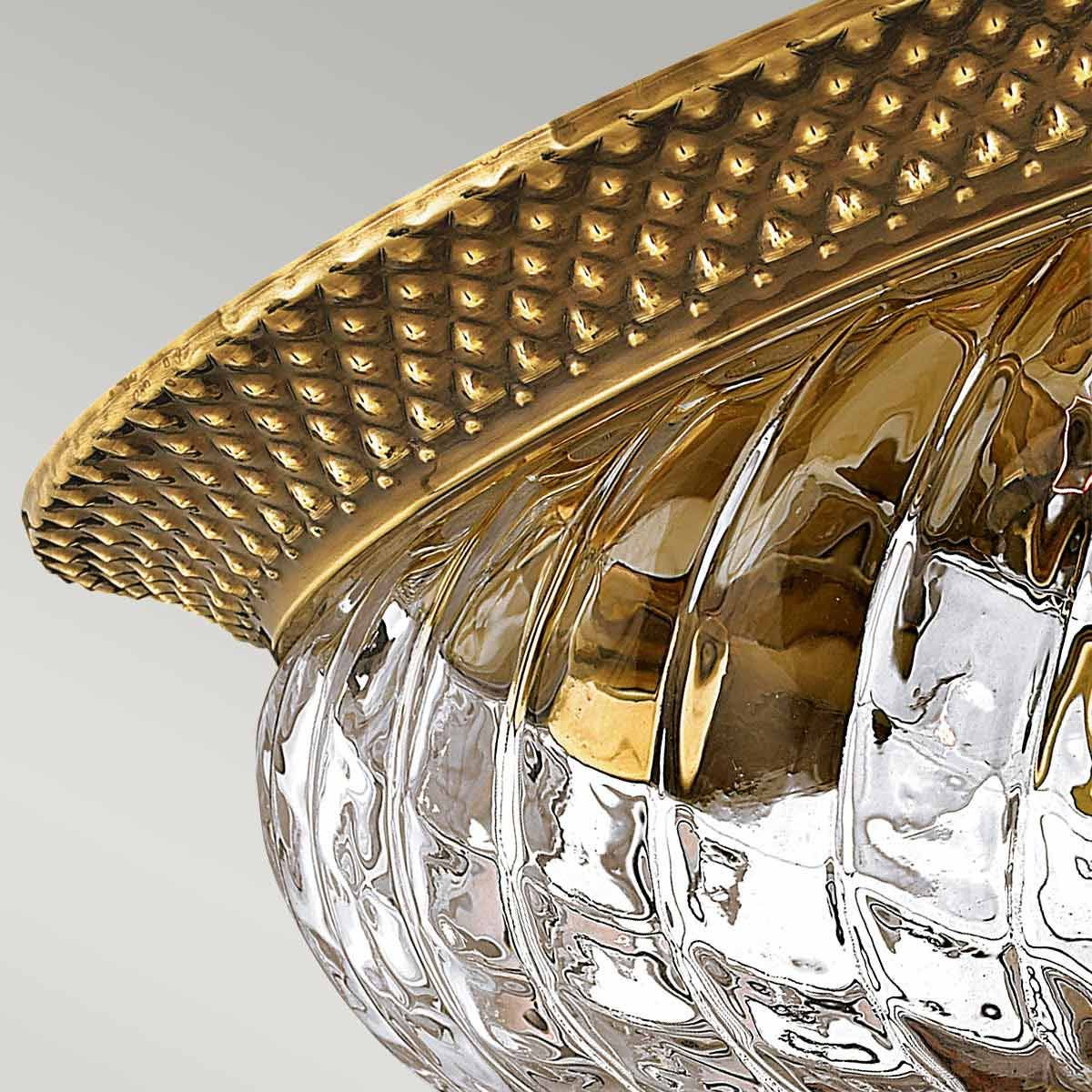 Hinkley Plantation 2 Light Flush Fitting - Burnished Brass