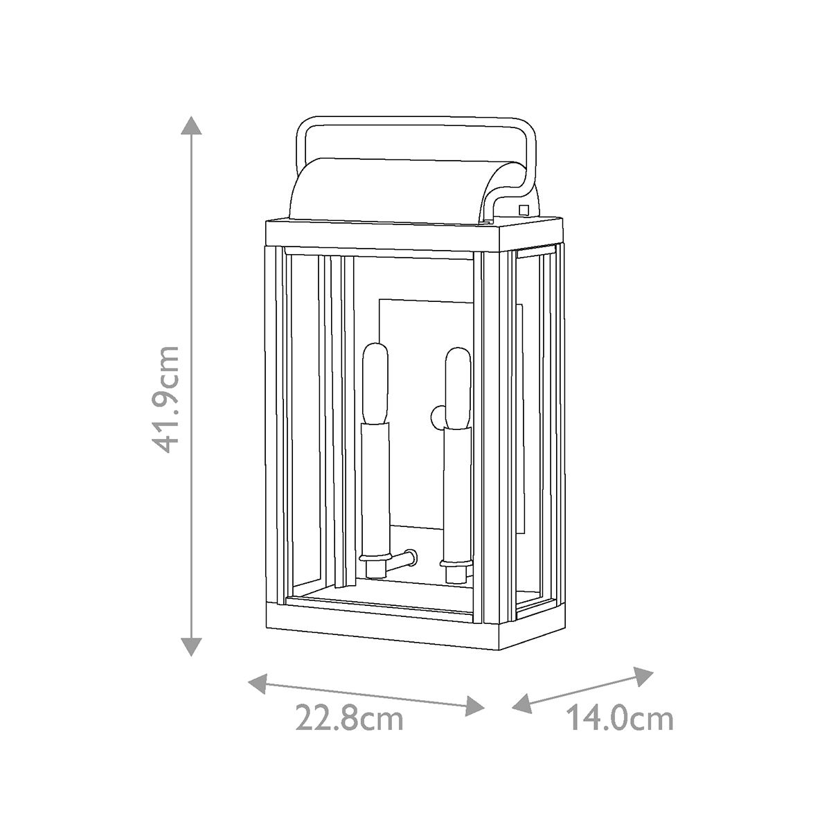 Hinkley Sag Harbor 2 Light Medium Wall Lantern - Black