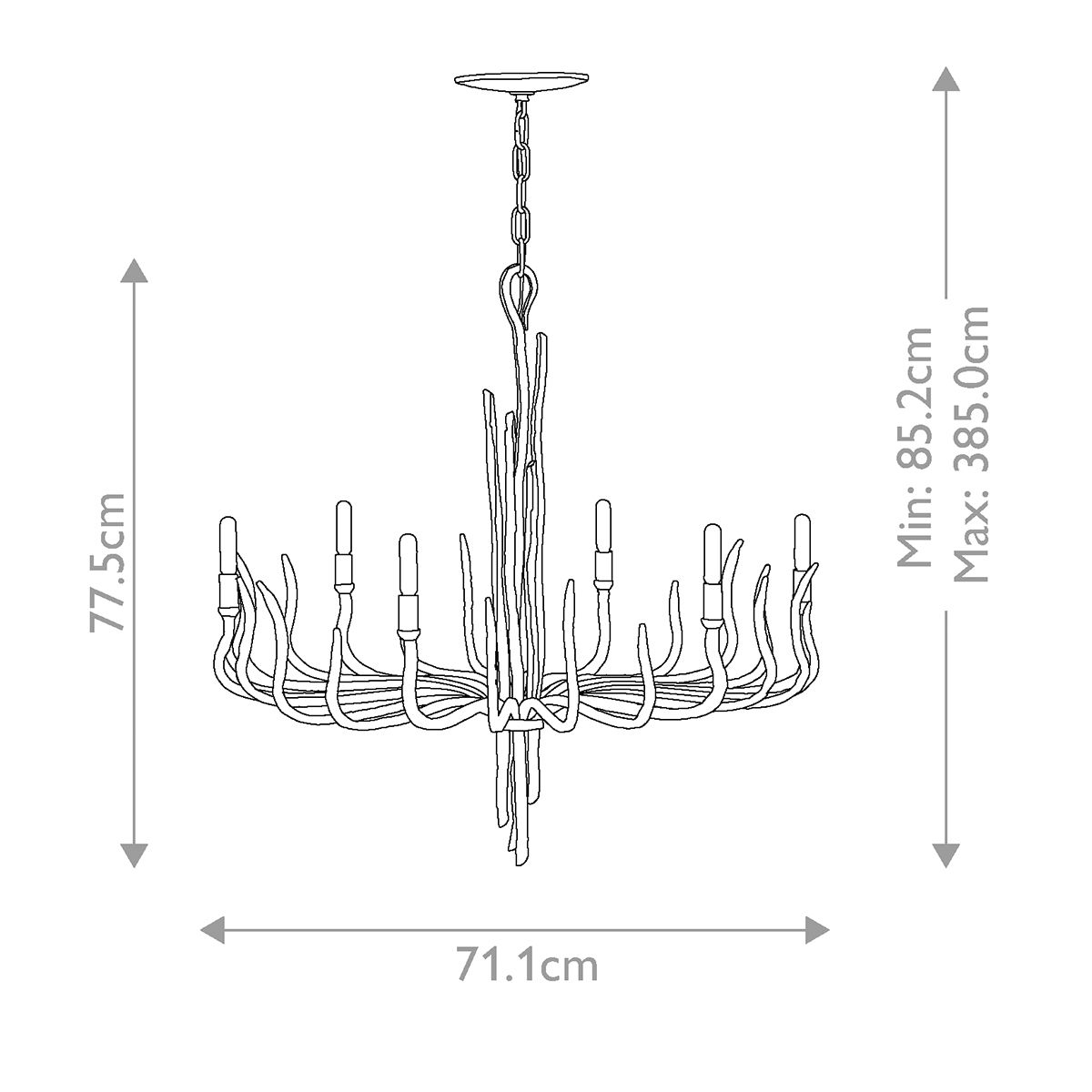 Hinkley Spyre 6 Light Chandelier - Metallic Matte Bronze