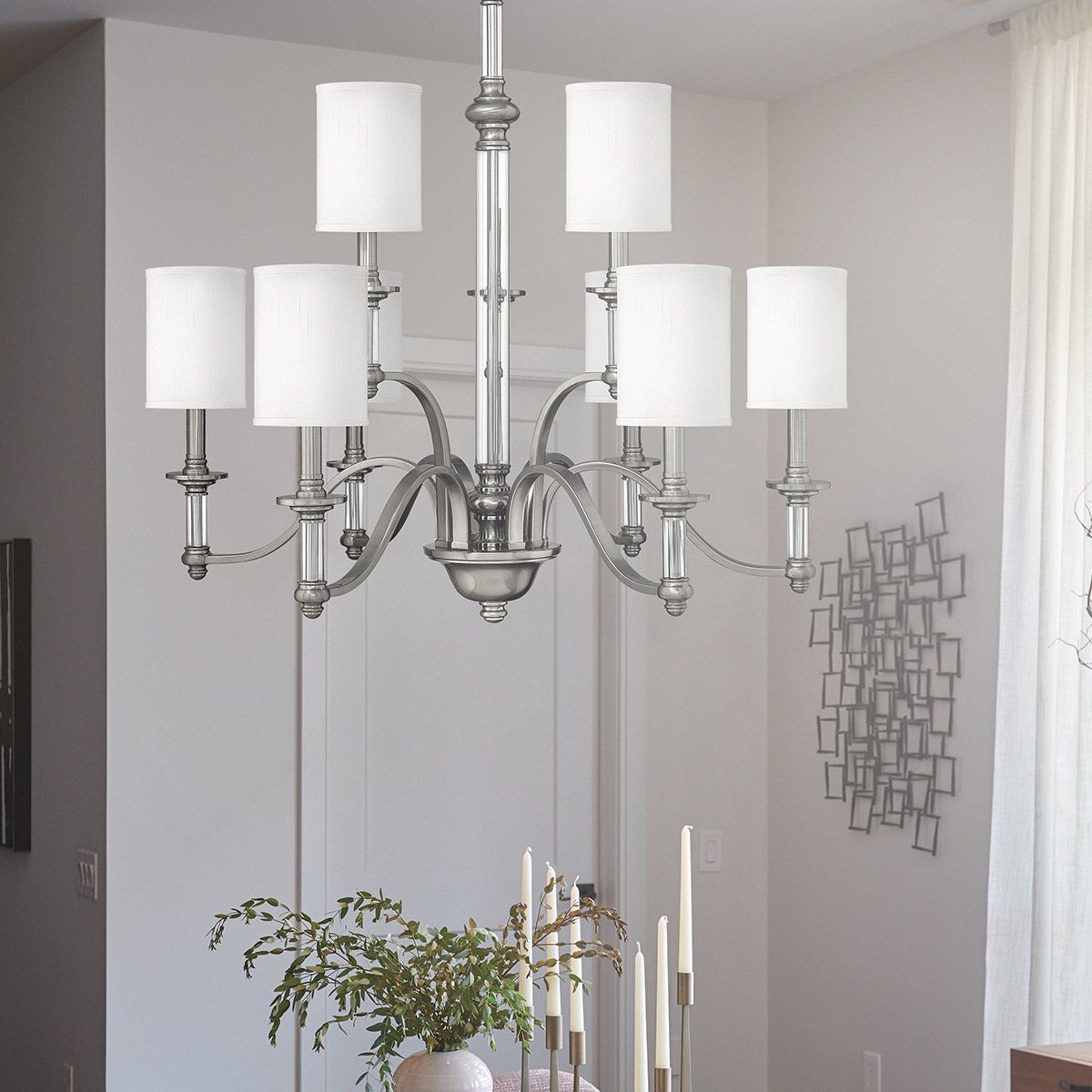 Hinkley Sussex 9 Light Chandelier - Brushed Nickel