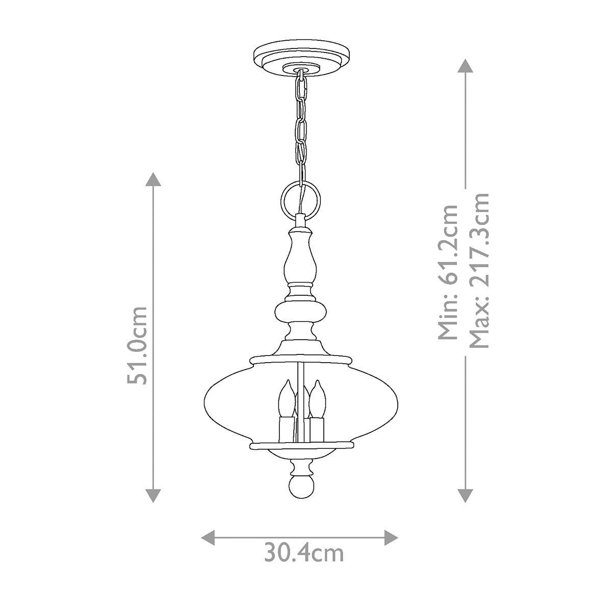 Hinkley Wexley 3 Light Pendant - Heritage Brass