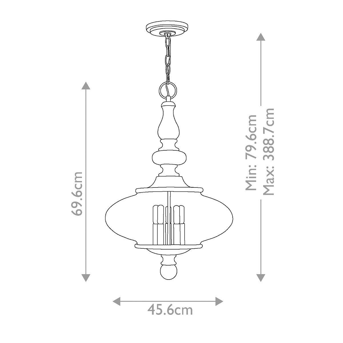 Hinkley Wexley 5 Light Pendant - Heritage Brass