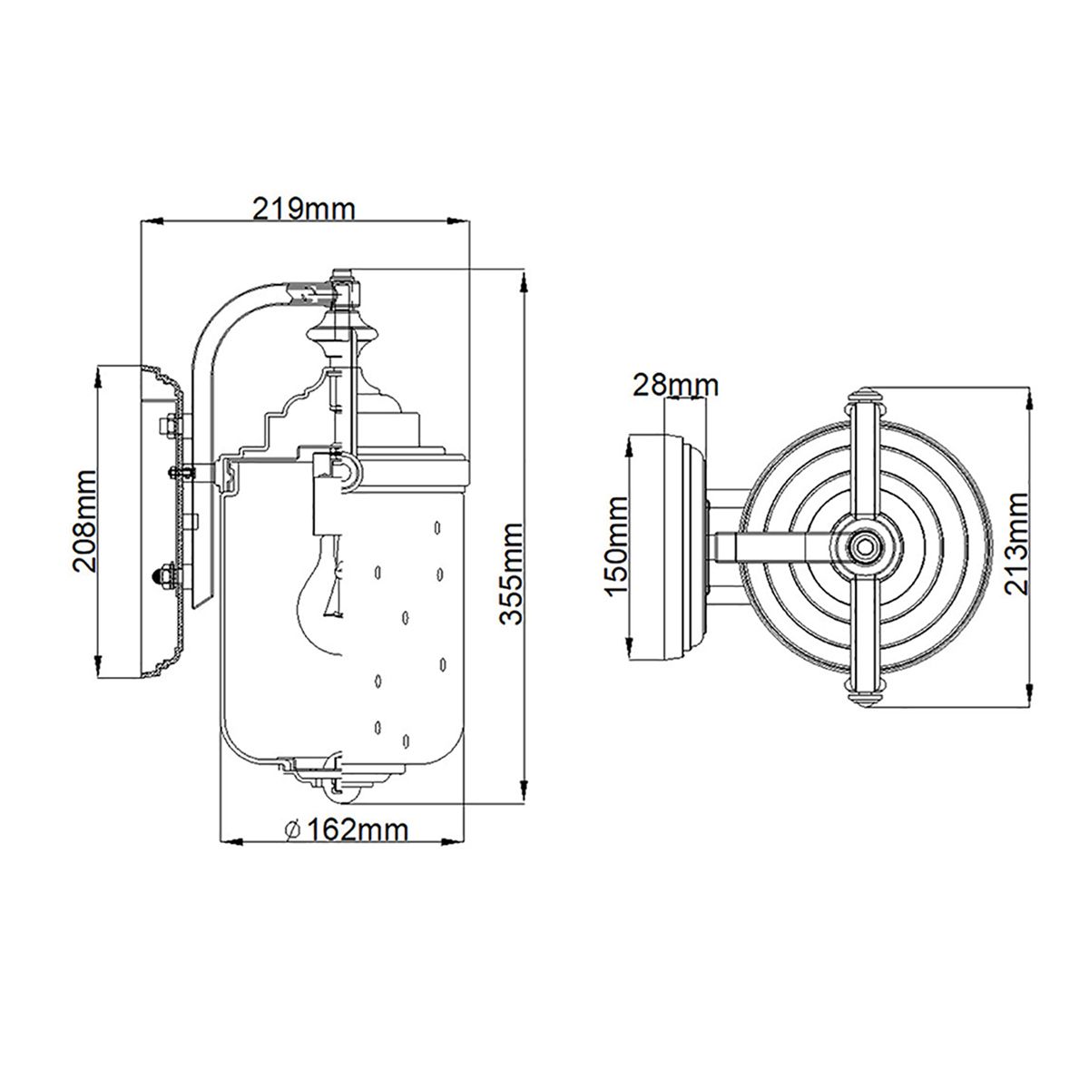 Hinkley Willoughby Single Wall Lantern - Oil Rubbed Bronze