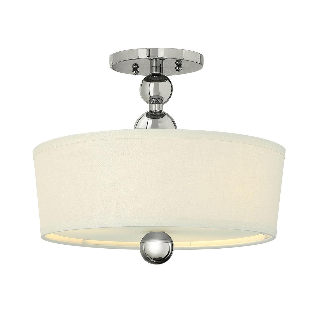 Hinkley Zelda 3 Light Semi-Flush Fitting - Polished Nickel