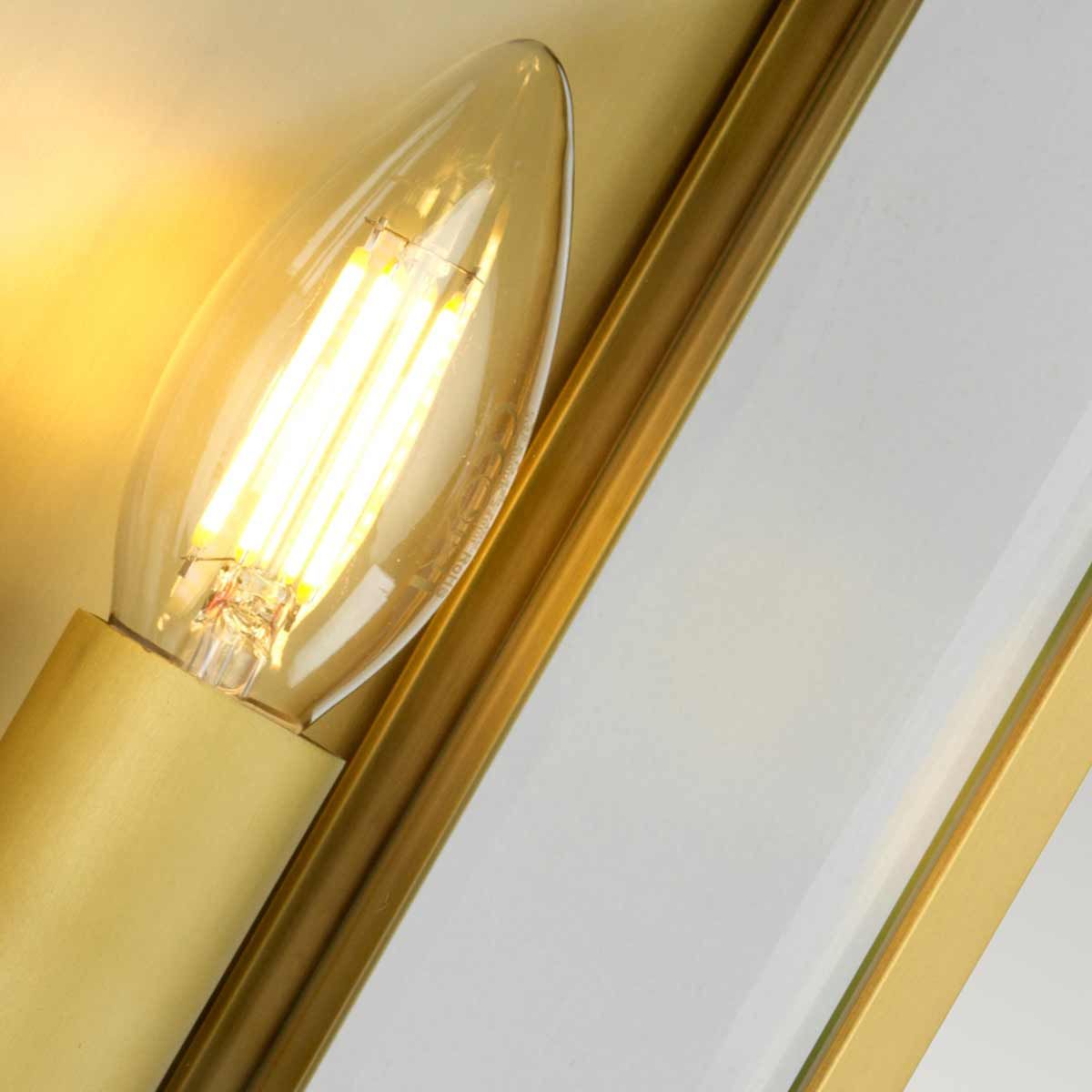 Elstead Holborn 2 Light Medium Half Lantern - Brushed Brass