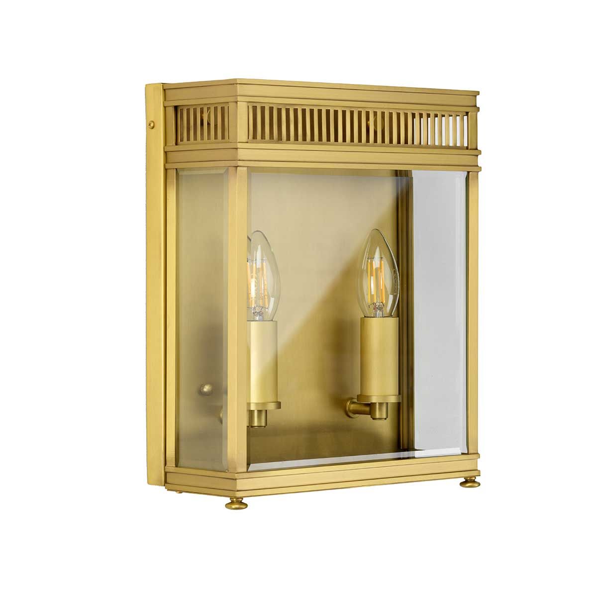 Elstead Holborn 2 Light Medium Half Lantern - Brushed Brass