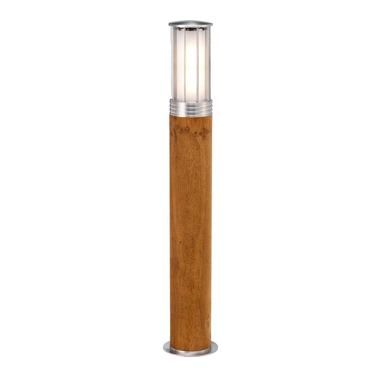 Elstead Hornsea Single Bollard - Teak with 316 Stainless Steel