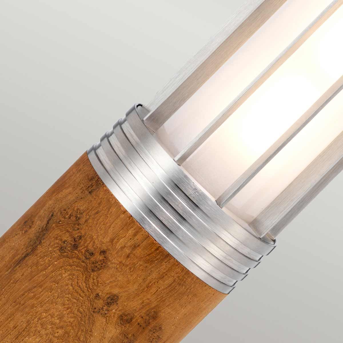 Elstead Hornsea Single Bollard - Teak with 316 Stainless Steel