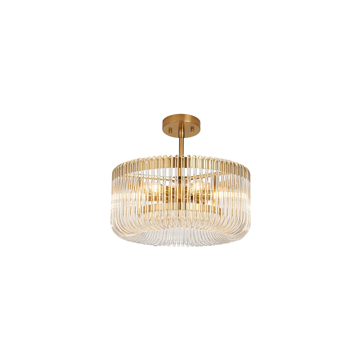 Fabula Hutton Round Pendant Light – 40 cm – Brass & Clear Glass