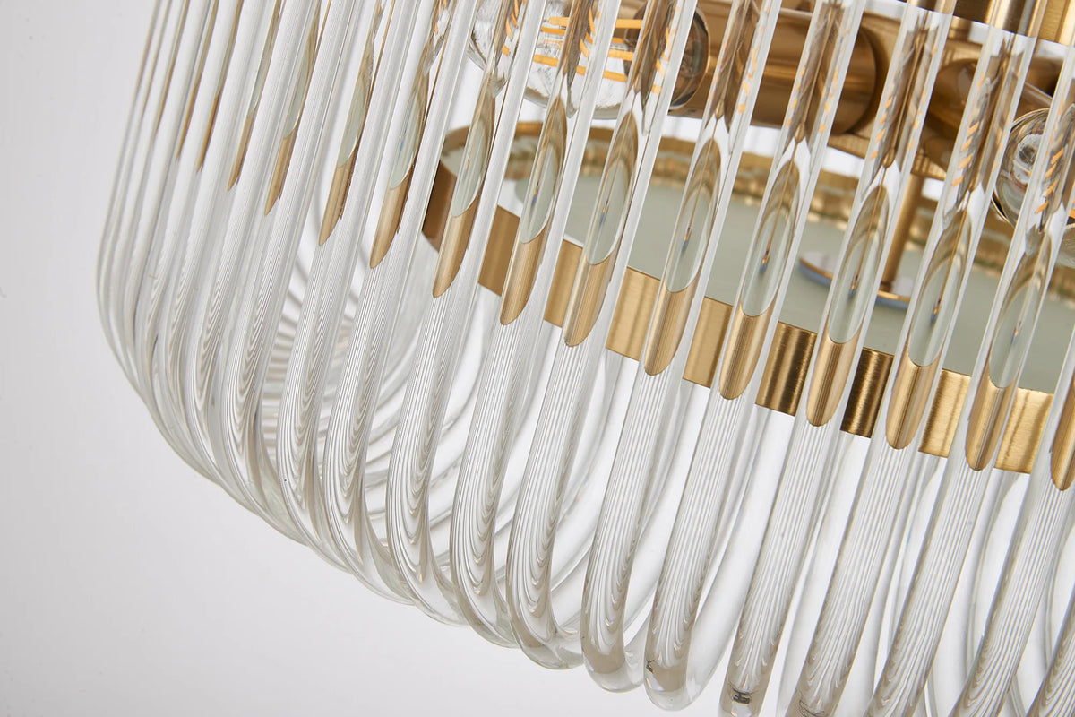 Fabula Hutton Round Pendant Light – 40 cm – Brass & Clear Glass