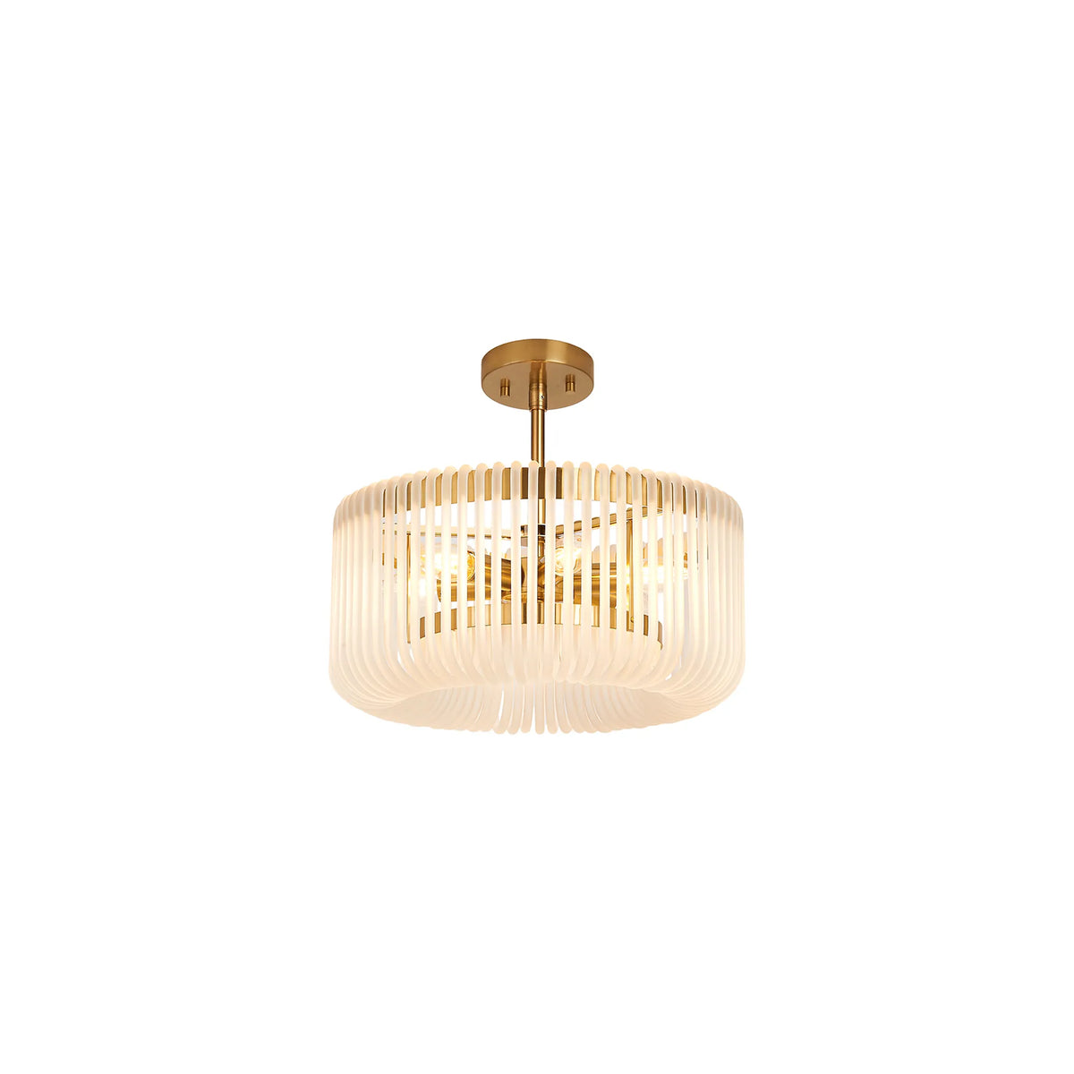 Fabula Hutton Round Pendant Light – 40 cm – Brass & Frosted Glass