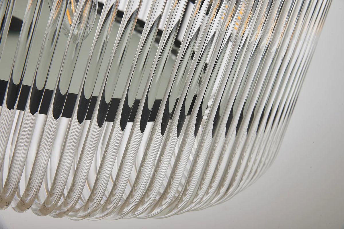 Fabula Hutton Round /Semi Pendant Light – Black & Clear Glass