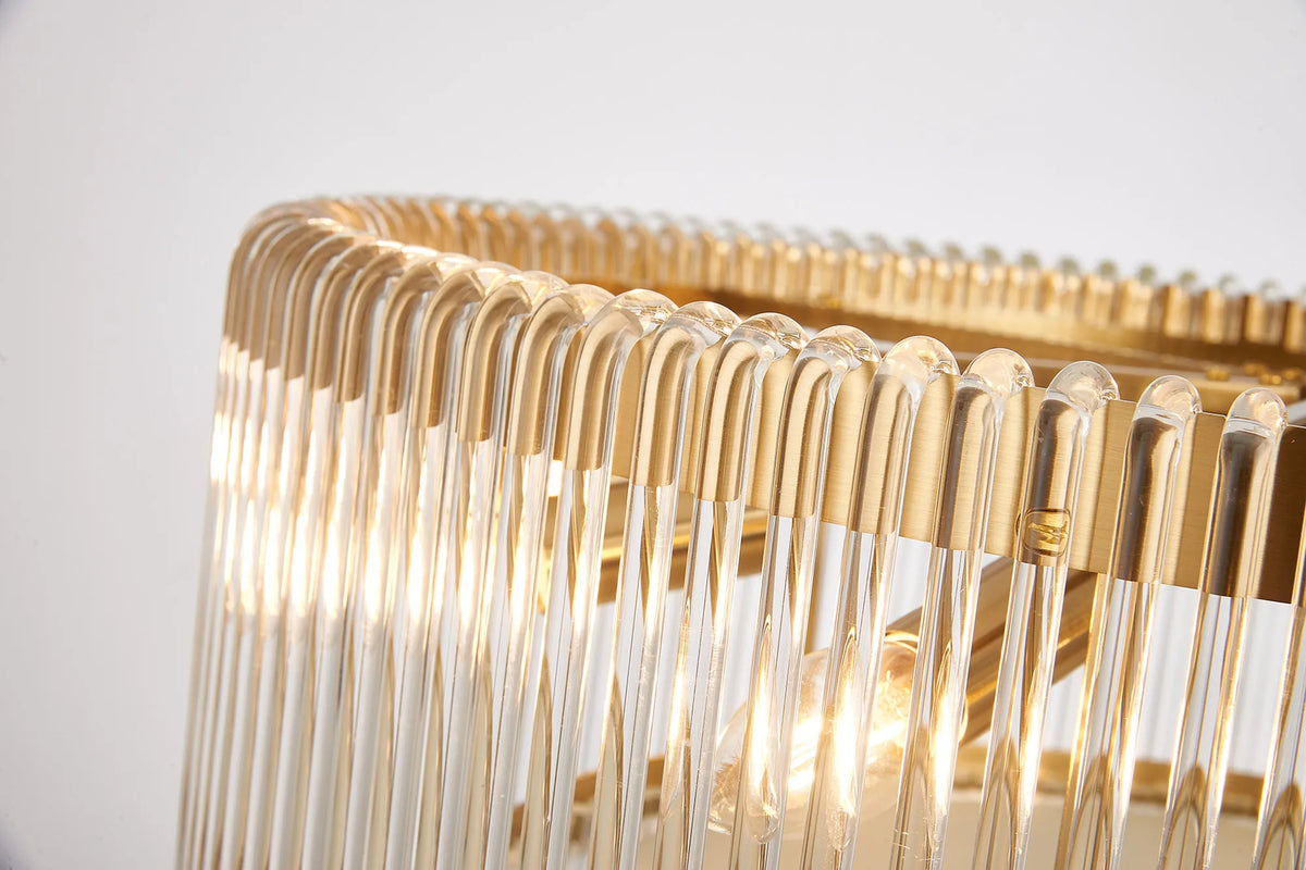 Fabula Hutton Round /Semi Pendant Light – Brass & Clear Glass