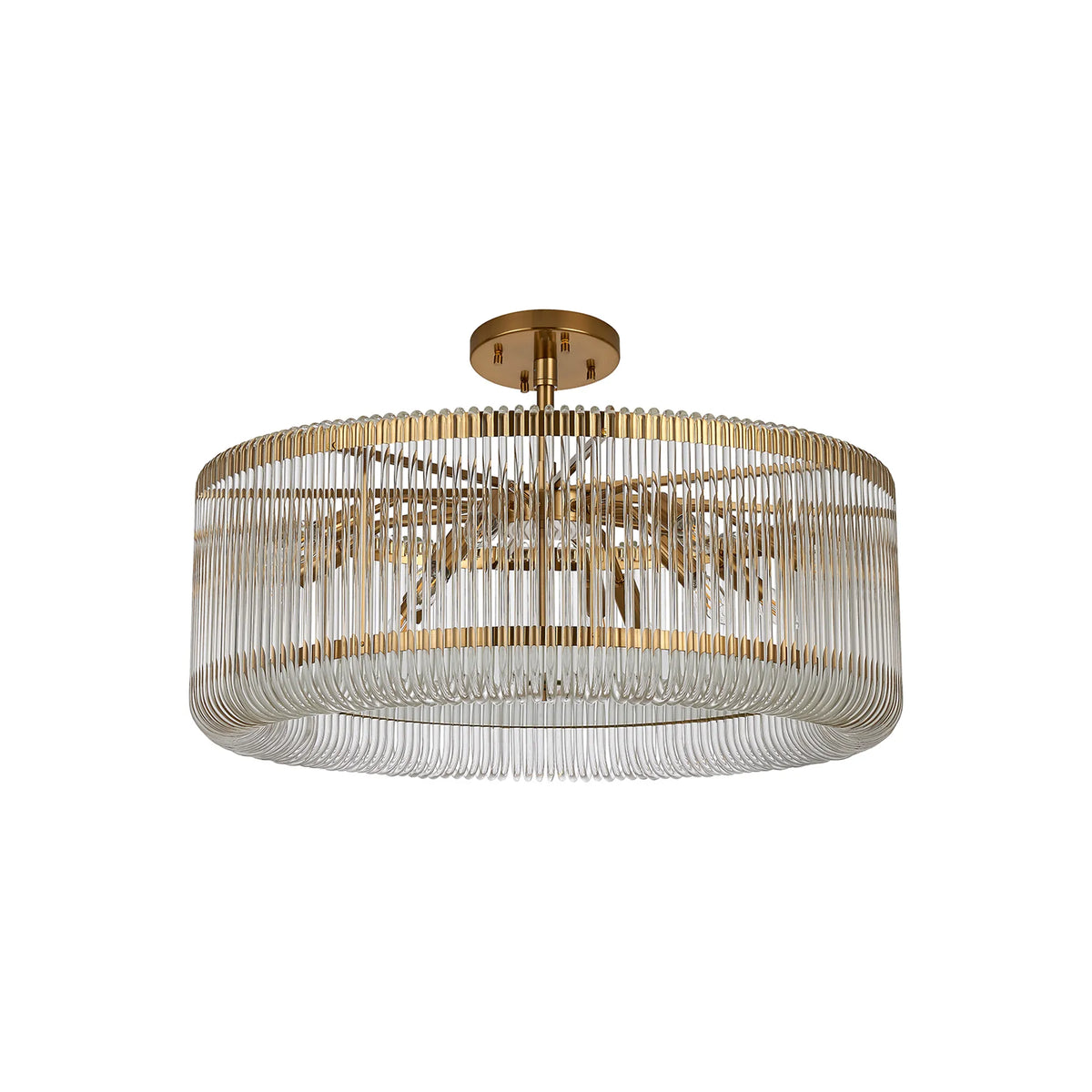 Fabula Hutton Round /Semi Pendant Light – Brass & Clear Glass