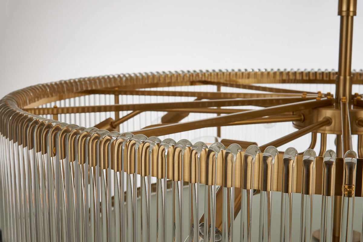 Fabula Hutton Round /Semi Pendant Light – Brass & Clear Glass