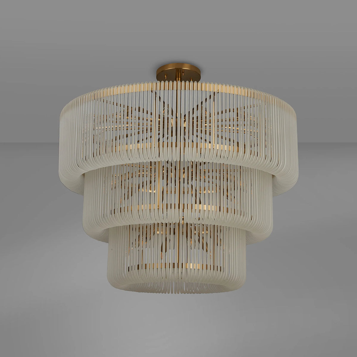 Fabula Hutton Pendant Light – 100 cm – Brass & Frosted Glass