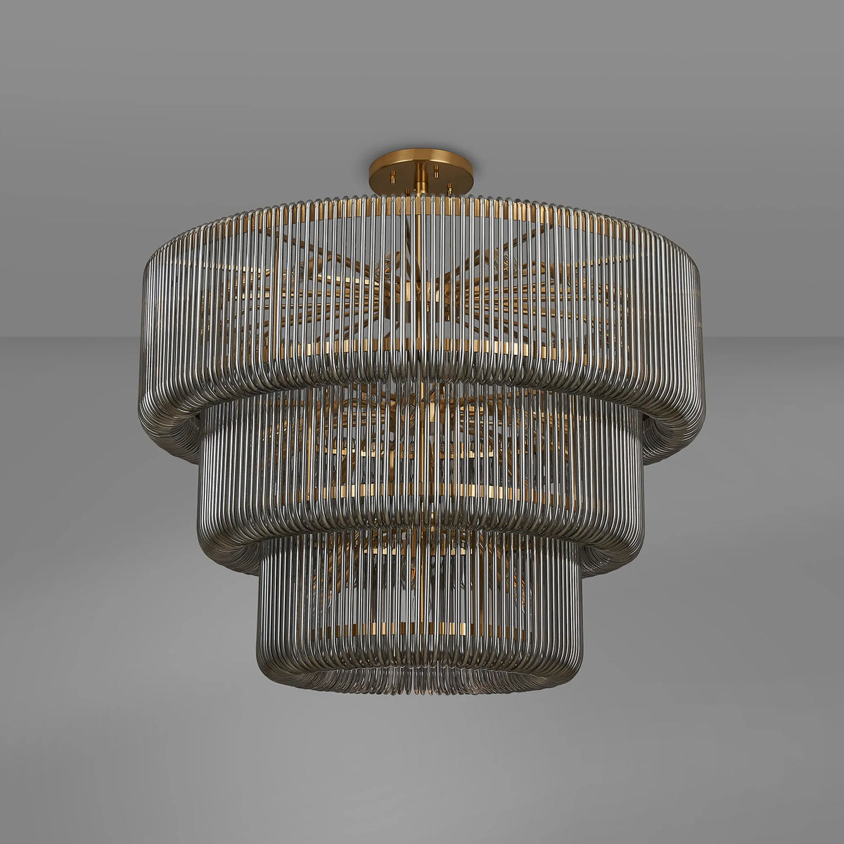 Fabula Hutton Pendant Light – 100 cm – Brass & Smoke Glass