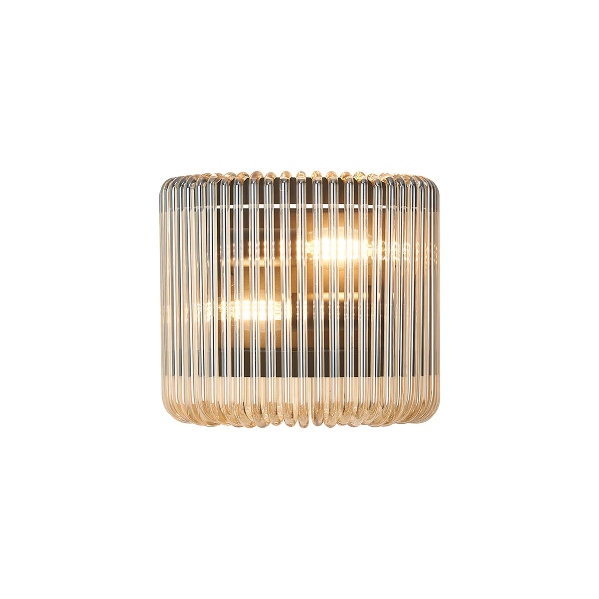 Fabula Hutton 22 x Small Wall Light – 22 cm – Black & Smoke Brown Glass 22 cm
