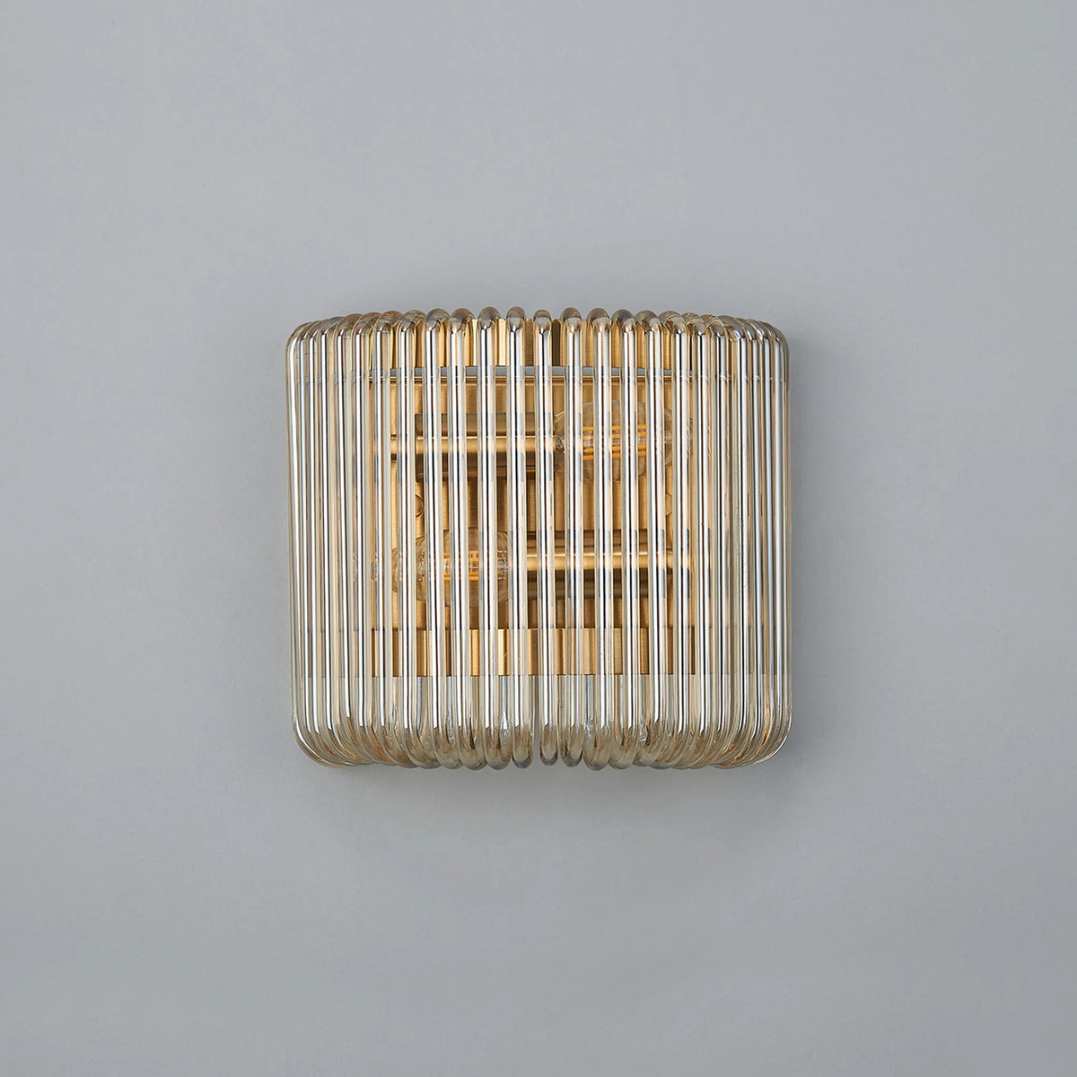 Fabula Hutton 22 x Small Wall Light – 22 cm – Brass & Smoke Brown Glass