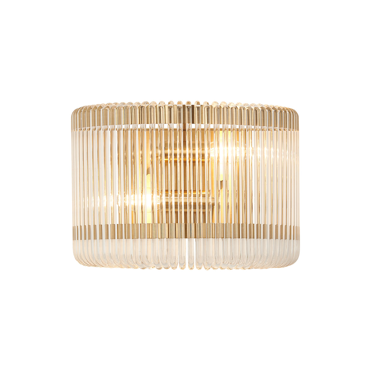 Fabula Hutton 32 x Medium Wall Light – 32 cm – Brass & Clear Glass 32 cm