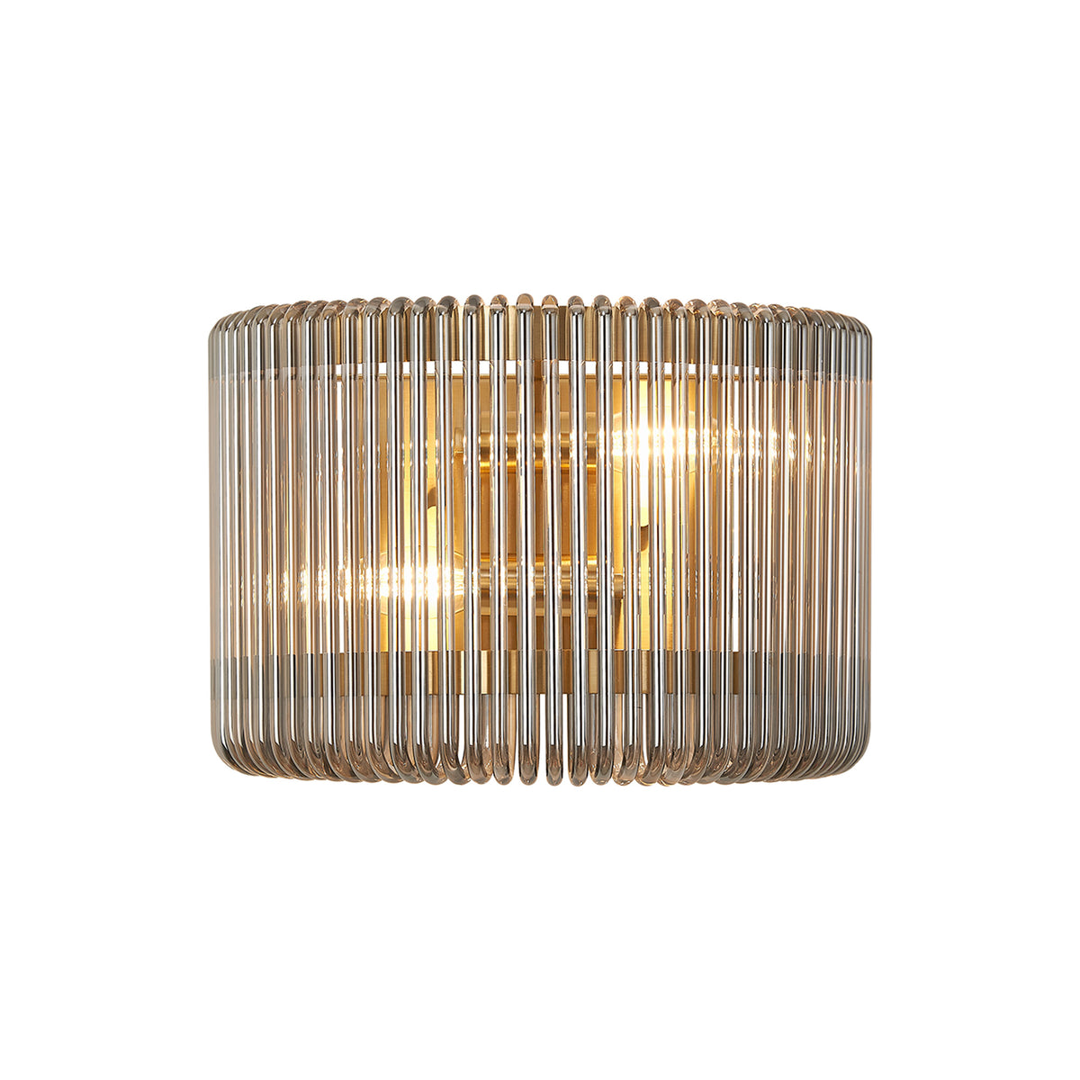 Fabula Hutton 32 x Medium Wall Light – 32 cm – Brass & Smoke Glass 32 cm