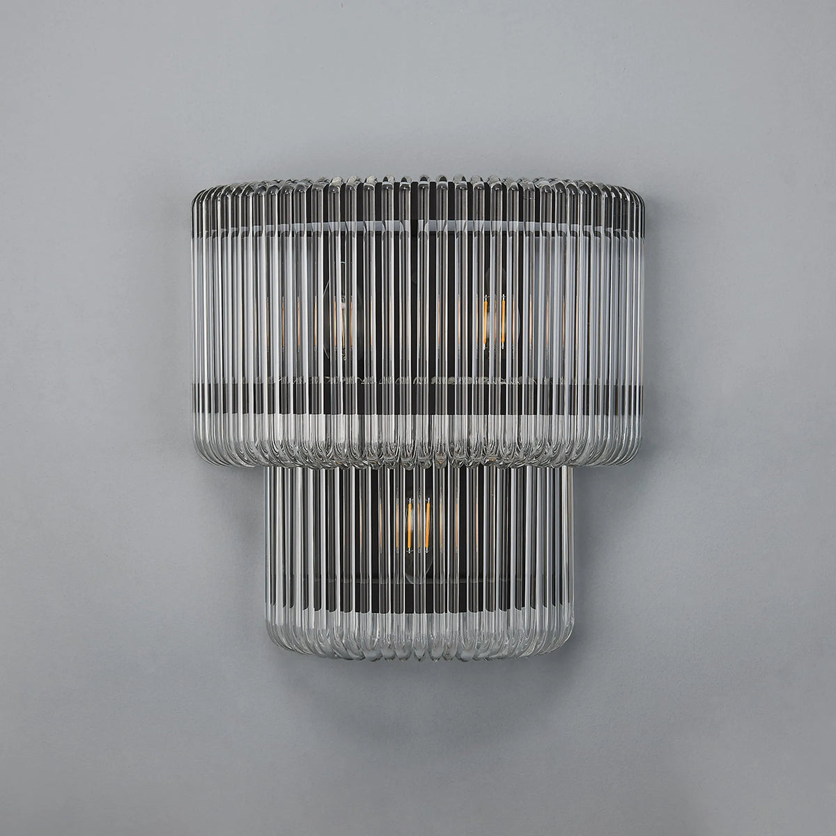 Fabula Hutton 32 x Large Wall Light – 32 cm – Black & Clear Glass
