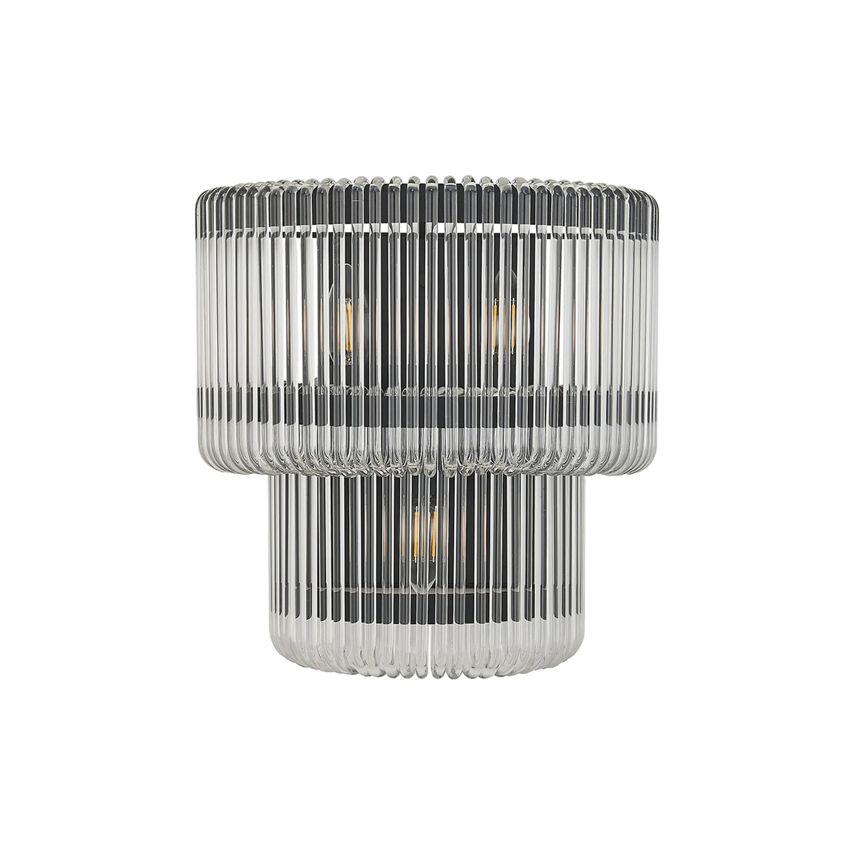 Fabula Hutton 32 x Large Wall Light – 32 cm – Black & Clear Glass