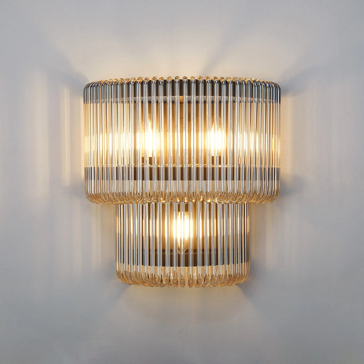 Fabula Hutton 32 x Large Wall Light – 32 cm – Black & Smoke Brown Glass